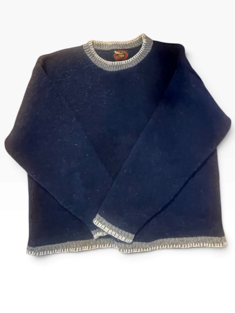 Alps Vintage wool blend crewneck sweater in blue. Size medium. GUC made in USA